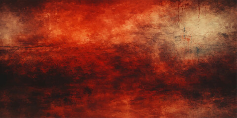Obraz premium A dark grunge background features an inferno of red flame and orange smoke with a rusty metal texture and hot light explosion