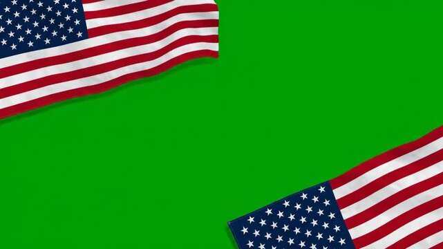 American Flag Waving Motion Background with Green Screen Chroma Key