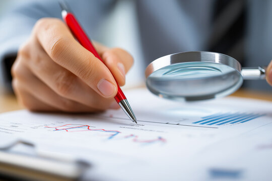 Concept of auditing and evaluating quality and efficiency of personnel ,business document evaluation process ,inspection of business finance tax documents ,Data analysis reports growth results