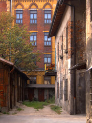 Fototapeta premium An old street in Kazimierz, Krakow. Photo from 2005.