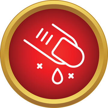 Finger pricking for a blood drop representing a medical test