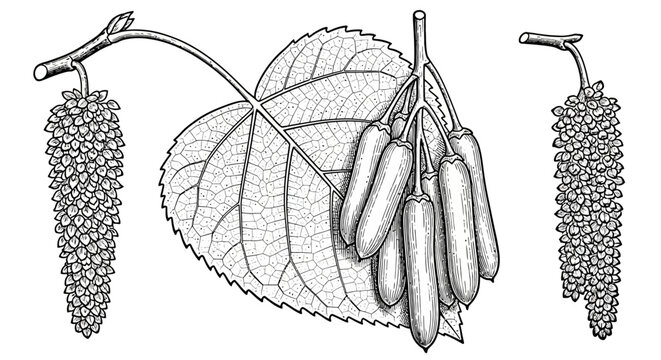 Elderberry illustration, black and white, botanical drawing, elder flower, vector graphics