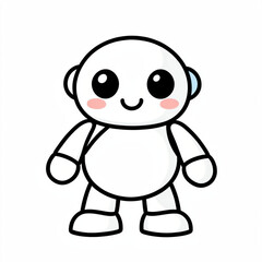 Fototapeta premium Friendly Robot Coloring Page