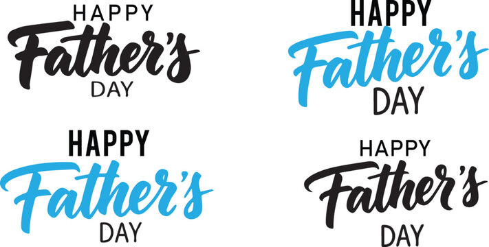 Happy father's day typography collection four variations of a festive greeting