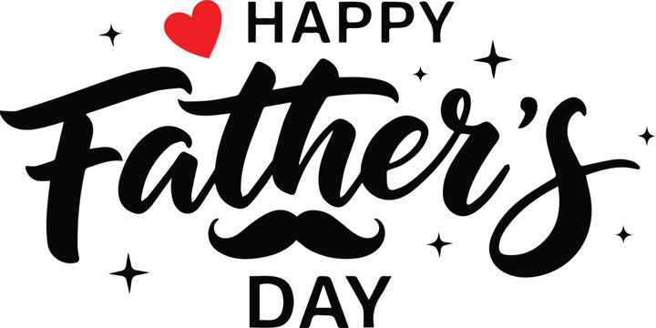 Happy father's day celebration with heart and mustache graphic