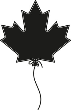 Maple Leaf Balloon Silhouette Vector