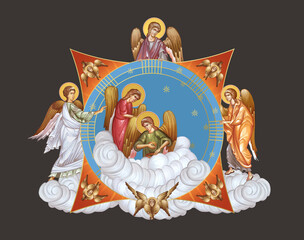 Fototapeta premium The Glorious Court of Heaven Filled with Seraphic Beings