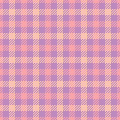 Pastel plaid pattern. Seamless gingham texture in pink, purple, beige. Ideal for fabric, backgrounds, backdrops, or digital design projects. Versatile and trendy.