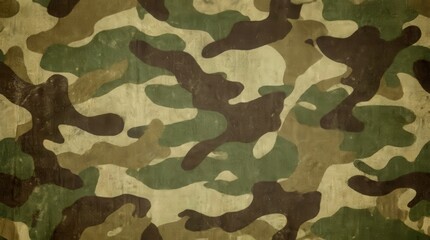 Fototapeta premium Explore classic army camouflage fabric texture featuring distressed vintage aesthetic