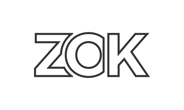 ZOK logo design template with strong and modern bold text. Initial based vector logotype featuring simple and minimal typography. Trendy company identity.