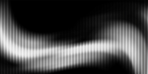 A striking abstract image featuring monochrome wave patterns with dynamic gradient lines. The design creates a sense of movement and depth on a dark background. © Qiana