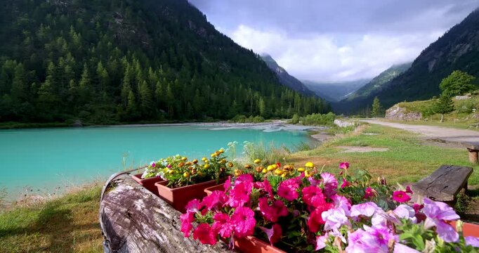 Fantastic fairy lake with turquoise-colored water