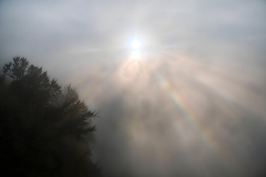 Fog Light Refraction Landscape Background