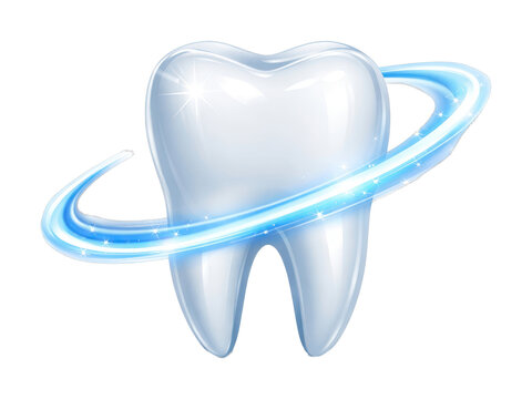PNG Shiny tooth with glowing ring