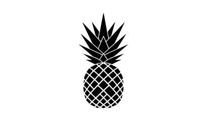 Obraz premium SEO Title Minimal black pineapple silhouette tropical vector icon modern fruit graphic design isolated
