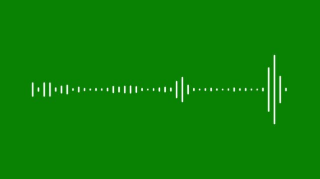 Audio visualizer spectrum animation, dynamic sound wave on green screen, music equalizer loop 4k