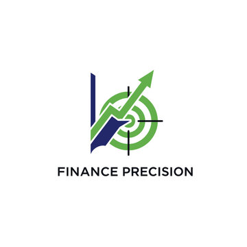 Finance precision logo with arrow and target.