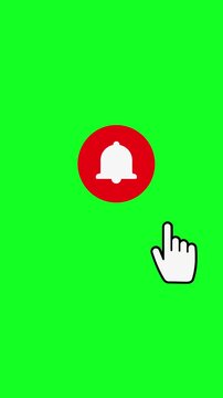 Green Screen Subscribe Bell Button Background Seamless Loop 4K