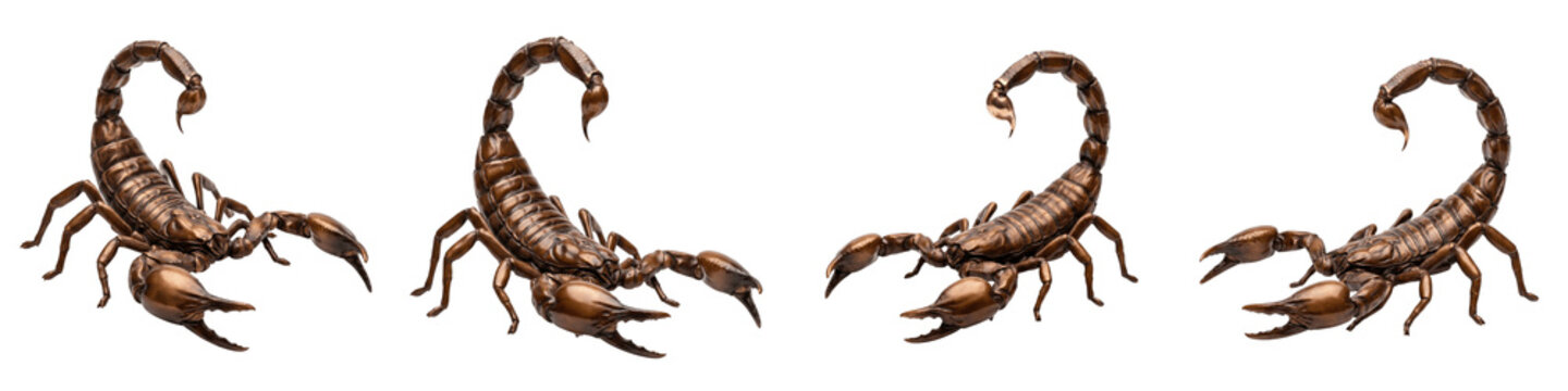 Brown scorpion isolated on transparent background for wildlife design PNG