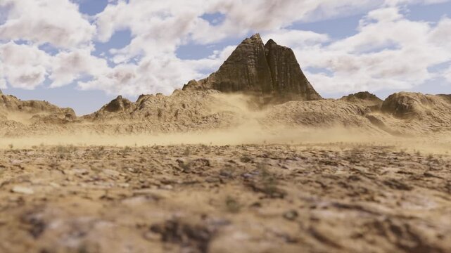 The wind and sand movement in the Gobi Desert