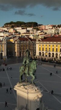 Aerial Footage of Lisbon&rsquo;s Historic Pra&ccedil;a do Com&eacute;rcio Square
