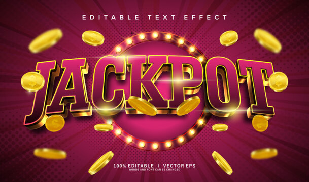 jackpot 3d vector text effect with modern style design