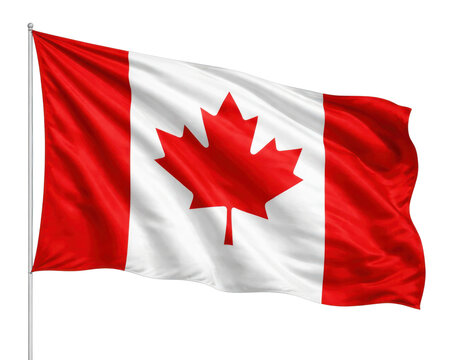 PNG Canadian flag waving proudly.