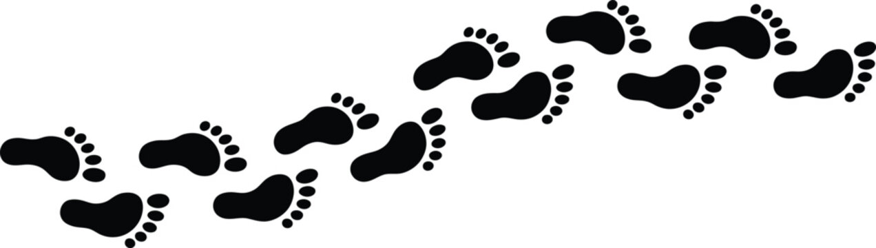footprints trail vector illustration seamless walking steps pattern isolated on white background simple human foot marks minimal design