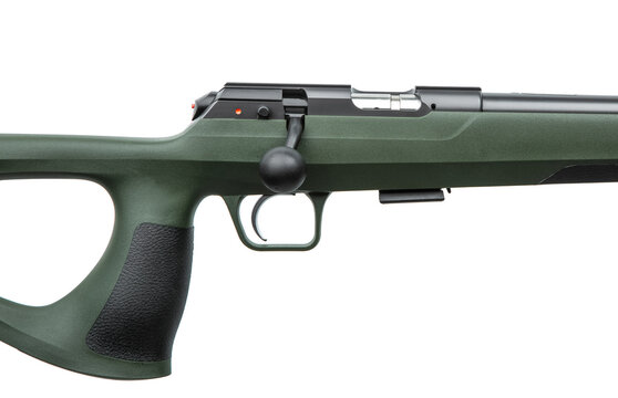 Modern bolt action rifle receiver view