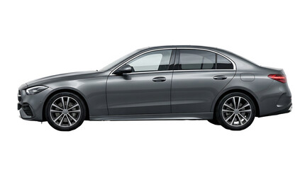 Fototapeta premium Grey mercedes benz c-class sedan isolated transparent background