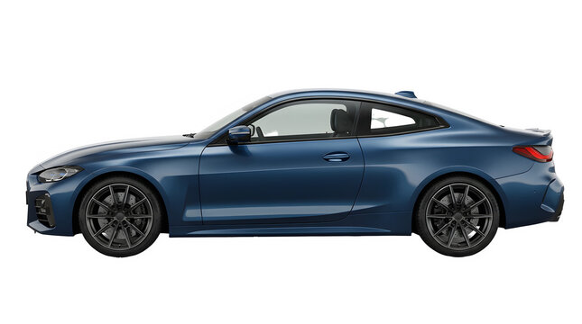 Blue bmw 4 series coupe parked delivering luxury transportation