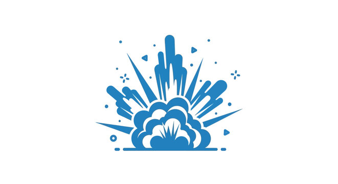 Blue explosion graphic design element.