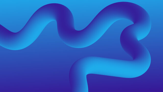 Abstract Blue Purple 3D Liquid Wave Background, Smooth Gradient Fluid Ribbon Shape, Modern Glossy Flowing Curve Design for Wallpaper, Branding, UI, Posters and Creative Digital Backdrops
