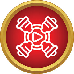 Obraz premium Video play button surrounded by notification bells in a red circle