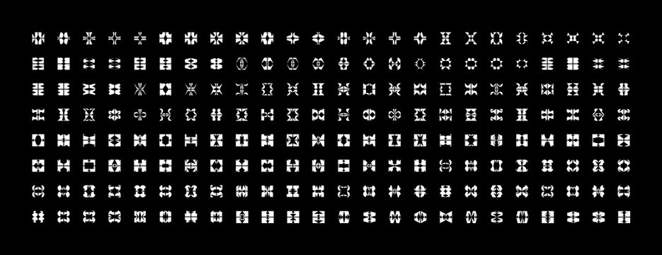 Mega logo element collection. Vector geometric symbol and graphic elements.