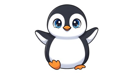 Obraz premium Adorable cartoon penguin a cute and playful illustration