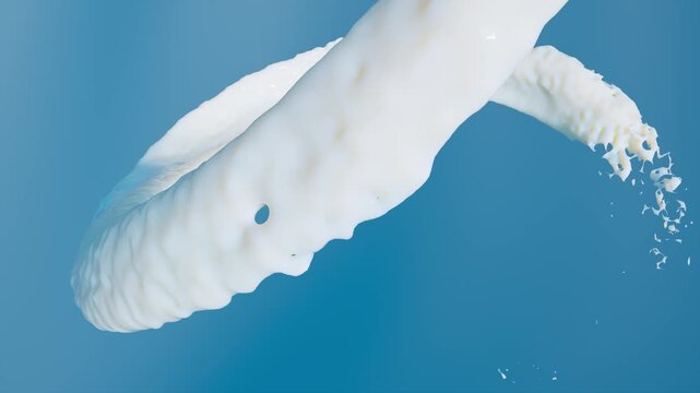 Milky white liquid fluid spiral