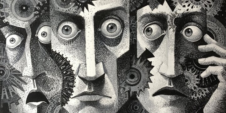 Schizophrenia and bipolar disorder concept for mental health and behavioral health
