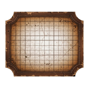 Vintage wooden jewelry box with intricate carvings and metal clasp isolated on transparent background