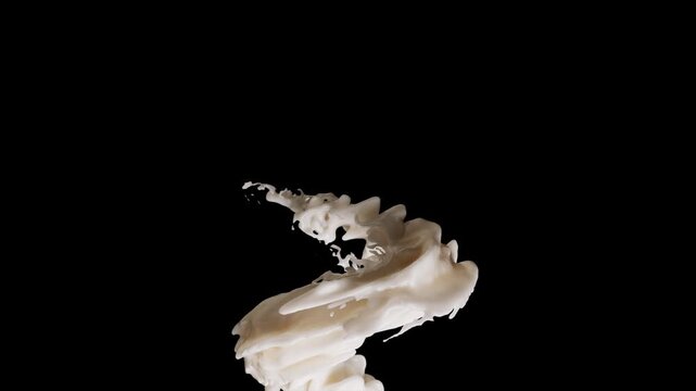 Milky white liquid fluid spiral