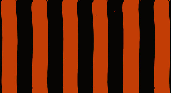 Bold Orange and Black Vertical Stripes Pattern.