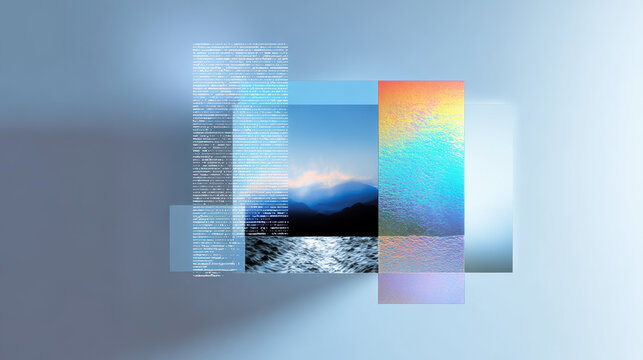 Artificial intelligence and large language models (LLM), Artificial intelligence large language models create abstract digital art with layered