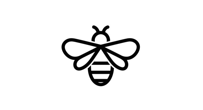 Minimalist Bee Icon Vector Art