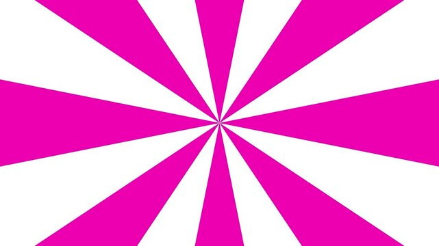 Pink white sunburst rays rotating pop art animation retro background loop