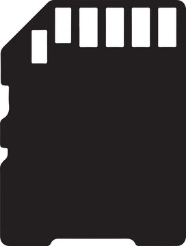SD card icon with white notches on top and side indent  digital storage symbol