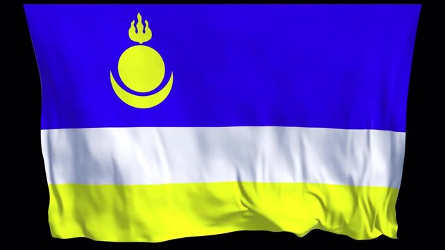 Buryatia flag waving in the wind. Buryat identity culture heritage within  Russian Federation. News visuals political cultural documentaries educational travel  web banners related to Buryatia Siberia