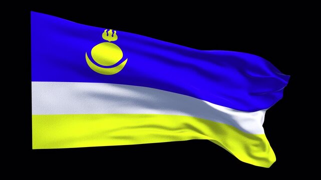 Buryatia flag waving in the wind. Buryat identity culture heritage within  Russian Federation. News visuals political cultural documentaries educational travel  web banners related to Buryatia Siberia