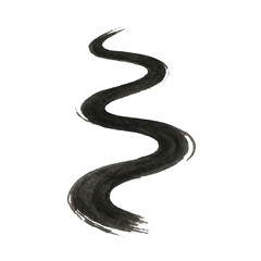 Fototapeta premium PNG Abstract black ink brushstroke
