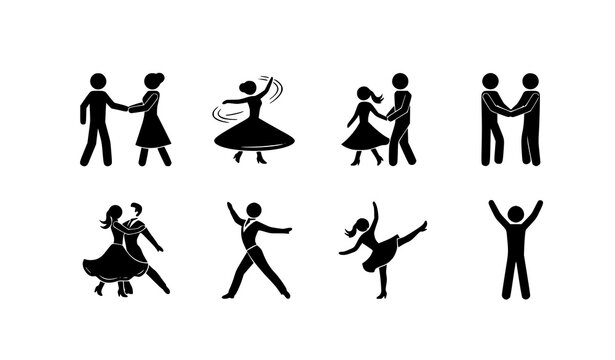 Modern stick figure man walking stairs vector icon pack with human silhouettes for movement and pedestrian illustrations