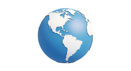 Fototapeta premium 3D realistic globe with continents and oceans highlighting environmental awareness isolated on transparent background